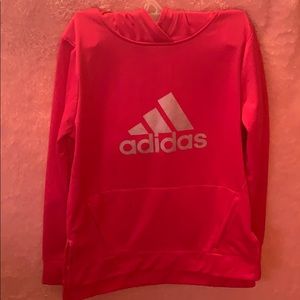 Pink adidas sweatshirt with hood